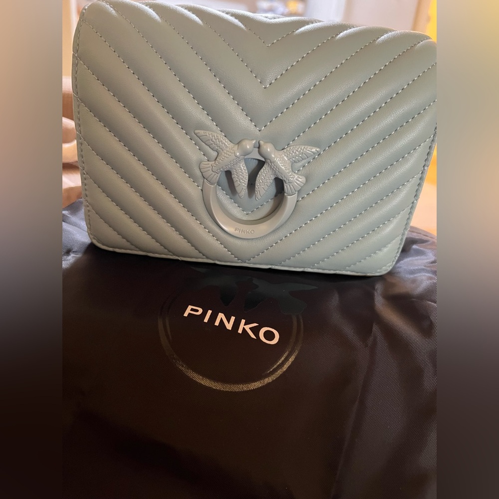 NEW Pinko Blue Chevron crossbody bag